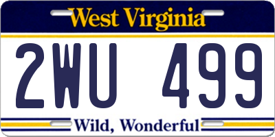 WV license plate 2WU499