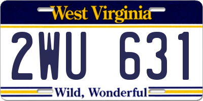 WV license plate 2WU631