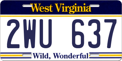 WV license plate 2WU637