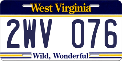 WV license plate 2WV076
