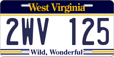 WV license plate 2WV125