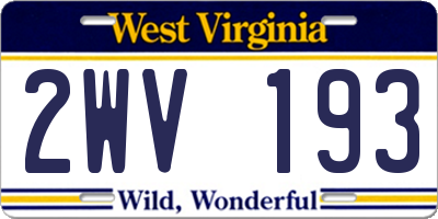 WV license plate 2WV193
