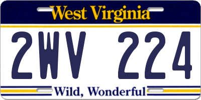 WV license plate 2WV224