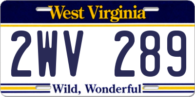 WV license plate 2WV289