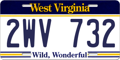 WV license plate 2WV732