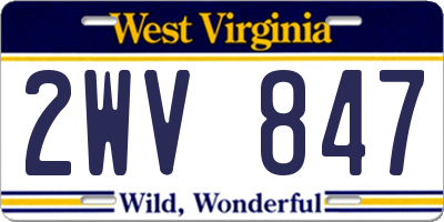 WV license plate 2WV847