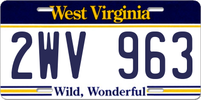 WV license plate 2WV963