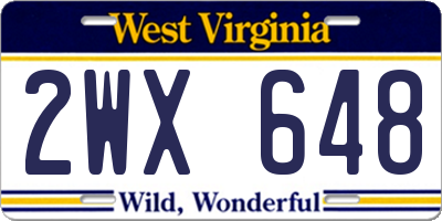 WV license plate 2WX648