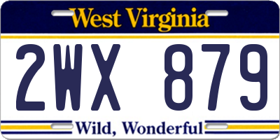 WV license plate 2WX879