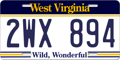 WV license plate 2WX894