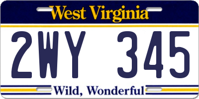 WV license plate 2WY345