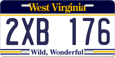 WV license plate 2XB176