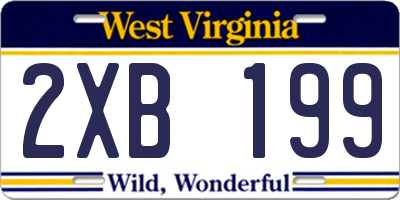 WV license plate 2XB199