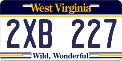 WV license plate 2XB227