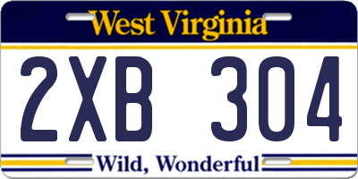 WV license plate 2XB304