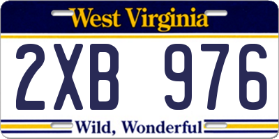 WV license plate 2XB976