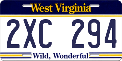 WV license plate 2XC294