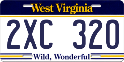 WV license plate 2XC320