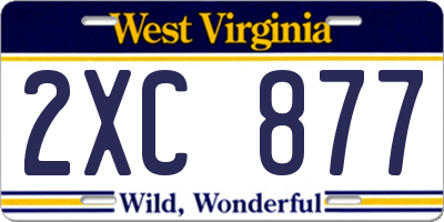 WV license plate 2XC877
