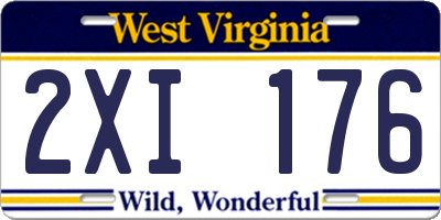 WV license plate 2XI176
