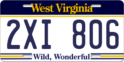 WV license plate 2XI806