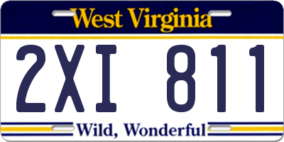 WV license plate 2XI811