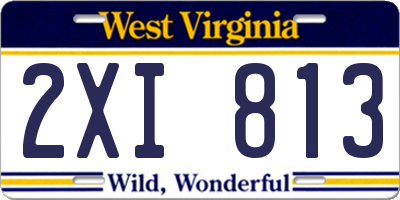 WV license plate 2XI813