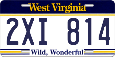 WV license plate 2XI814