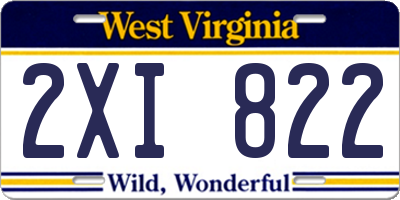WV license plate 2XI822