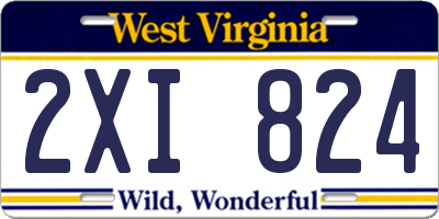 WV license plate 2XI824