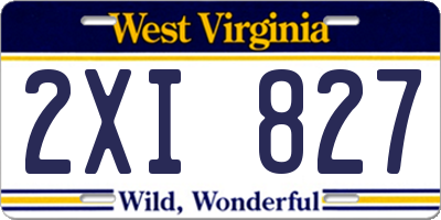 WV license plate 2XI827