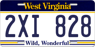 WV license plate 2XI828