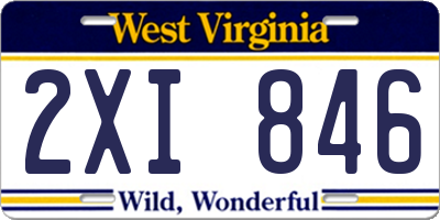 WV license plate 2XI846