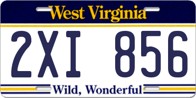WV license plate 2XI856