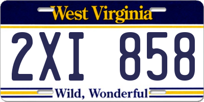 WV license plate 2XI858