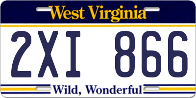 WV license plate 2XI866