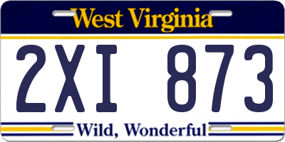 WV license plate 2XI873