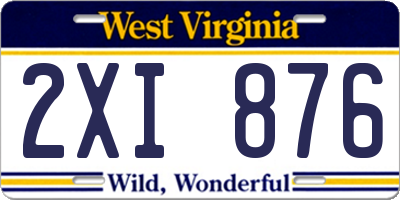 WV license plate 2XI876