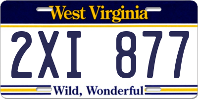WV license plate 2XI877