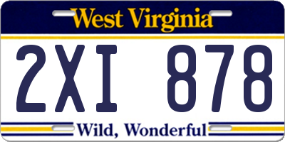 WV license plate 2XI878