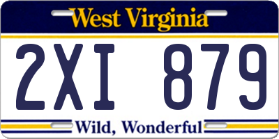 WV license plate 2XI879