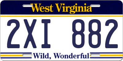 WV license plate 2XI882