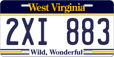 WV license plate 2XI883