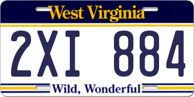 WV license plate 2XI884