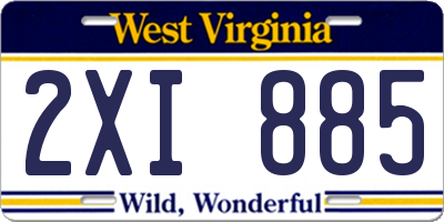 WV license plate 2XI885