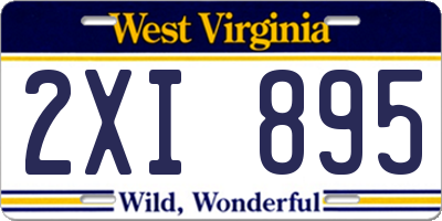 WV license plate 2XI895
