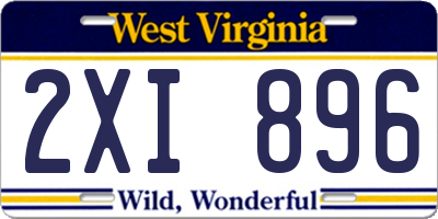 WV license plate 2XI896