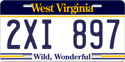 WV license plate 2XI897