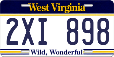 WV license plate 2XI898