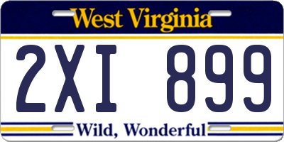 WV license plate 2XI899